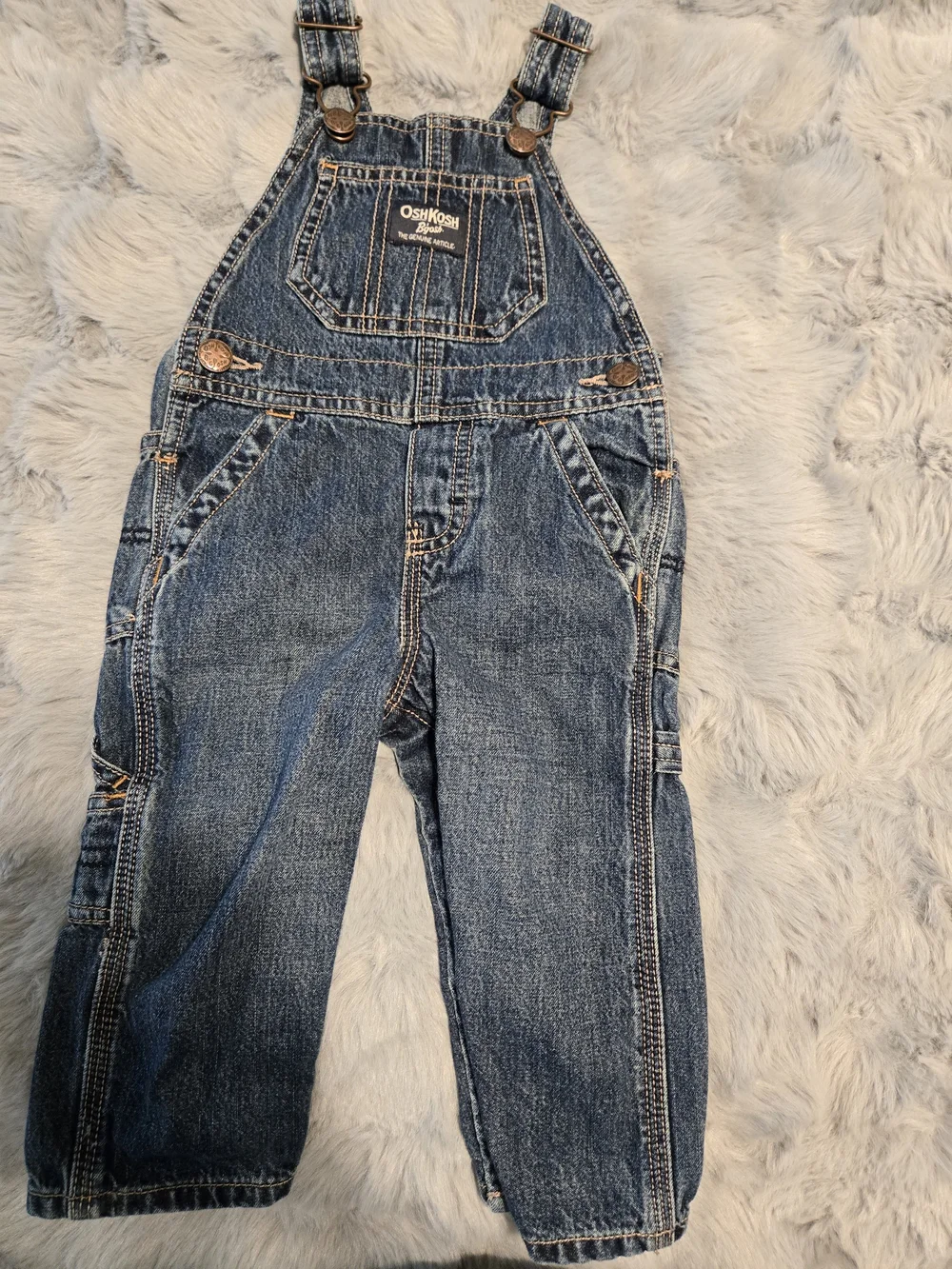 OshKosh B'gosh Medium Dark Wash Carpenter Overalls 12M